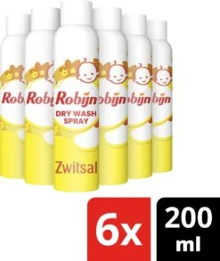 Robijn Zwitsal Dry Wash Spray - 6 X 200 Ml - Voordeelverpakking -Huishoud Verkoop 1013x1200