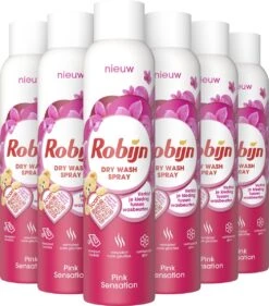 Robijn Pink Sensation Dry Wash Spray - 6 X 200 Ml - Voordeelverpakking -Huishoud Verkoop 1054x1200 1