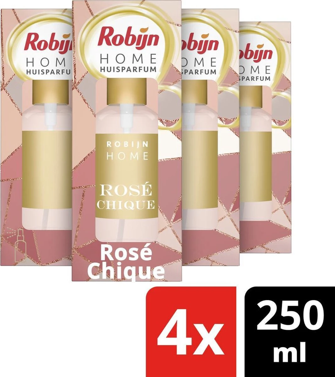 Robijn Home Rosé Chique Huisparfum - 4 X 250 Ml - Voordeelverpakking 5 Robijn Home Rosé Chique Huisparfum - 4 X 250 Ml - Voordeelverpakking - Afbeelding 3