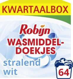 Robijn Classics Stralend Wit Wasmiddeldoekjes - 4 X 16 Wasstrips - Voordeelverpakking -Huishoud Verkoop 1117x1200 3
