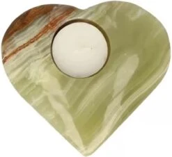 Aragoniet (Onyxmarmer) Theelichthouder Hart