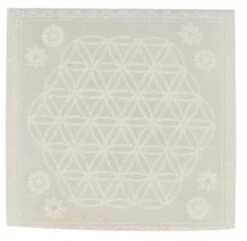 Seleniet Oplaadsteen Vierkant Levensbloem