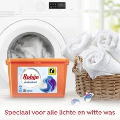 Robijn Stralend Wit 3 In 1 Wascapsules Speciaal Voor De Witte Was - 40 Wasbeurten Kwartaalbox -Huishoud Verkoop 1200x1200 250