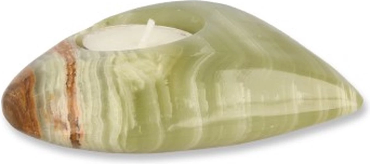 Aragoniet (Onyxmarmer) Theelichthouder Hart 3 Aragoniet (Onyxmarmer) Theelichthouder Hart - Afbeelding 2