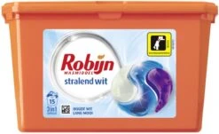 Robijn Wascapsules - 3-in-1 - Stralend Wit - 15 Stuks -Huishoud Verkoop 1200x736