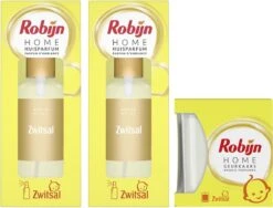 Robijn Home Huisparfum Zwitsal & Robijn Geurkaars Zwitsal - Pak Je Voordeel Verpakking - 2 X 45 Ml Huisparfum + 1 X 115g Geurkaars