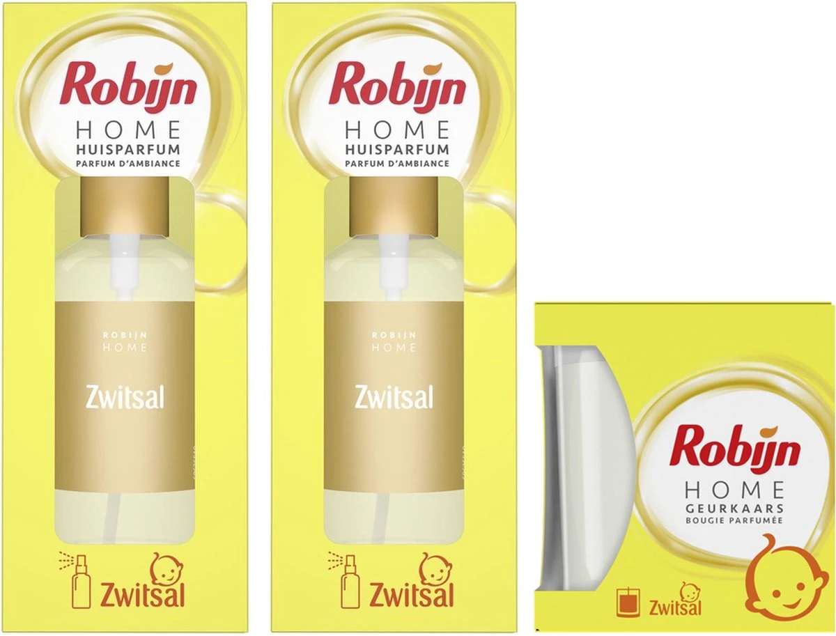 Robijn Home Huisparfum Zwitsal & Robijn Geurkaars Zwitsal - Pak Je Voordeel Verpakking - 2 X 45 Ml Huisparfum + 1 X 115g Geurkaars 3 Robijn Home Huisparfum Zwitsal & Robijn Geurkaars Zwitsal - Pak Je Voordeel Verpakking - 2 X 45 Ml Huisparfum + 1 X 115g Geurkaars