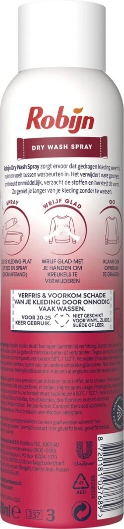 Robijn Pink Sensation Dry Wash Spray - 2 X 200 Ml - Voordeelverpakking -Huishoud Verkoop 282x1200 3