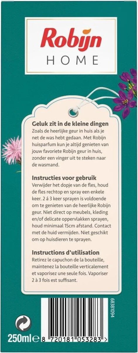 Robijn Home Paradise Secret Huisparfum - 4 X 250 Ml - Voordeelverpakking 4 Robijn Home Paradise Secret Huisparfum - 4 X 250 Ml - Voordeelverpakking - Afbeelding 2