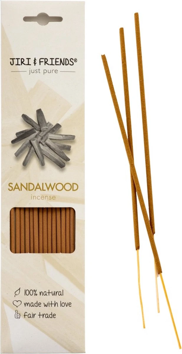 Sandalwood Wierook (100% NATUURLIJK) Jiri & Friends 3 Sandalwood Wierook (100% NATUURLIJK) Jiri & Friends