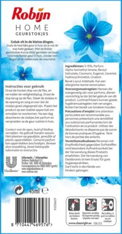 Robijn Geurstokjes Morgenfris - 1 X 45 Ml -Huishoud Verkoop 628x1200