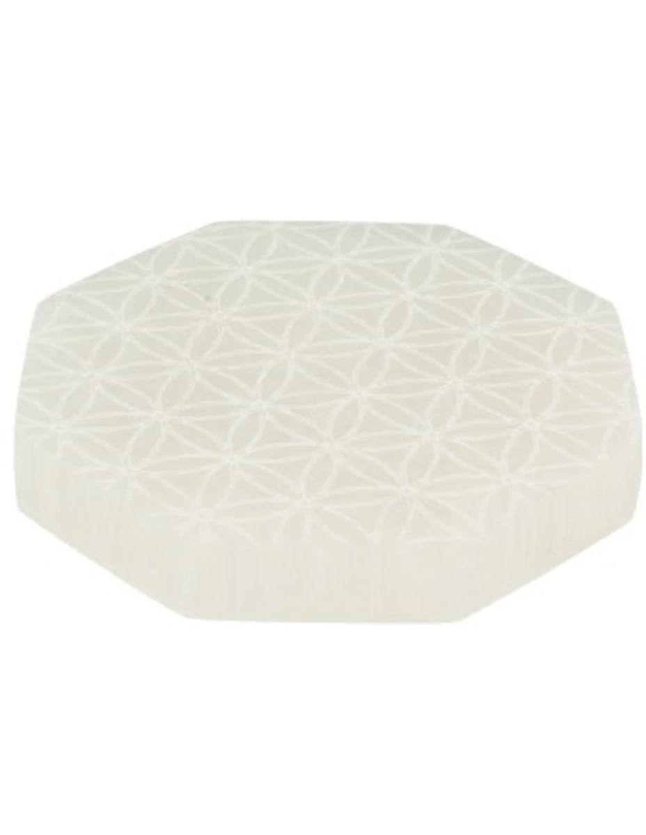 Seleniet Oplaadsteen Zeskant Levensbloem 4 Seleniet Oplaadsteen Zeskant Levensbloem - Afbeelding 2